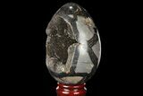 Septarian Dragon Egg Geode - Black Crystals #98838-1